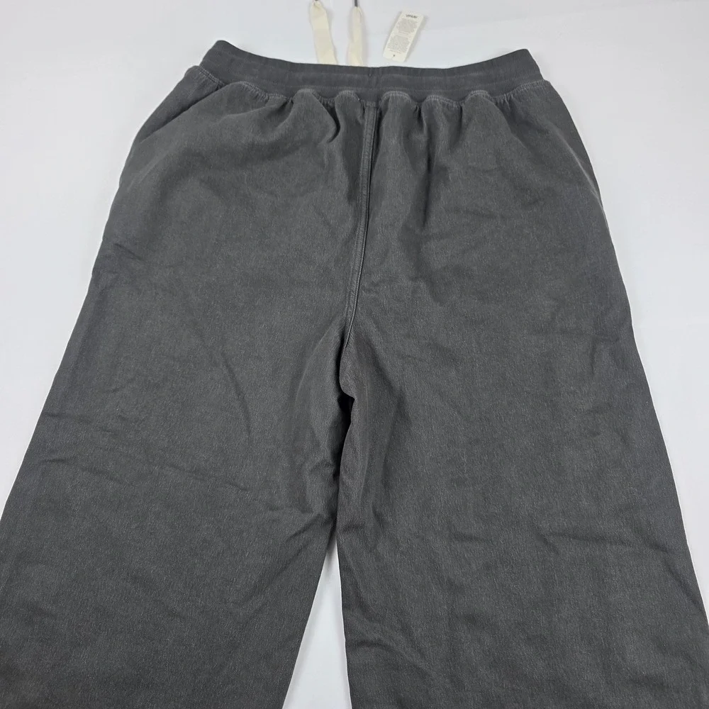 Aerie Pants Womens Large Gray Wide Leg French Terry Sweatpants Lounge Casual